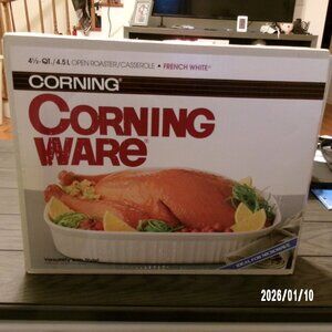 CORNING WARE - FRENCH WHITE F-21 OPEN ROASTER / BAKING DISH / CASSEROLE 4.5 L